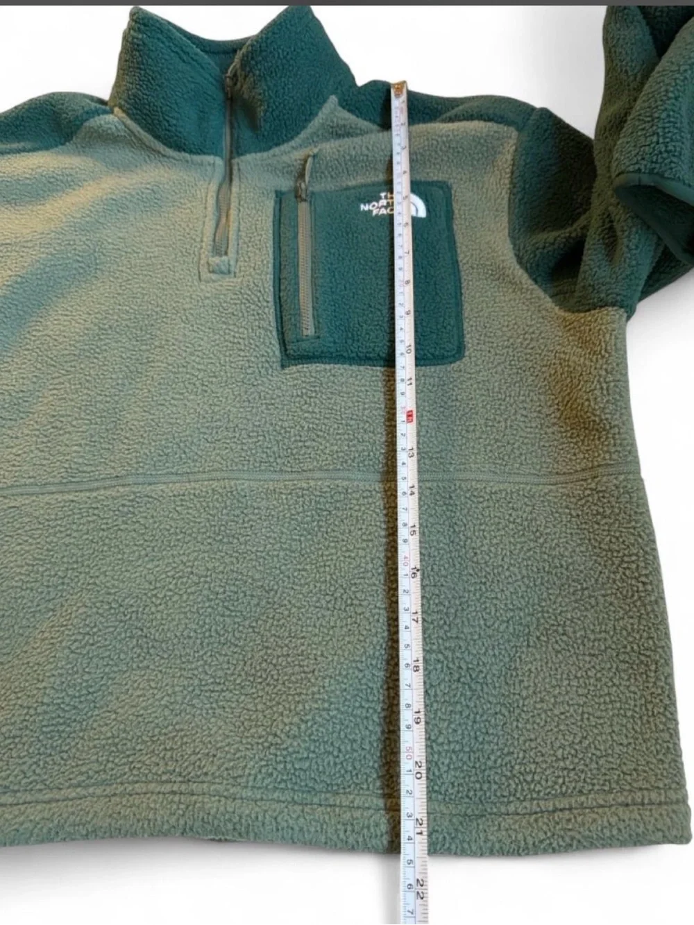 The North Face kids Two-Tone Teal Green Quarter-Zip Fleece Pullover
